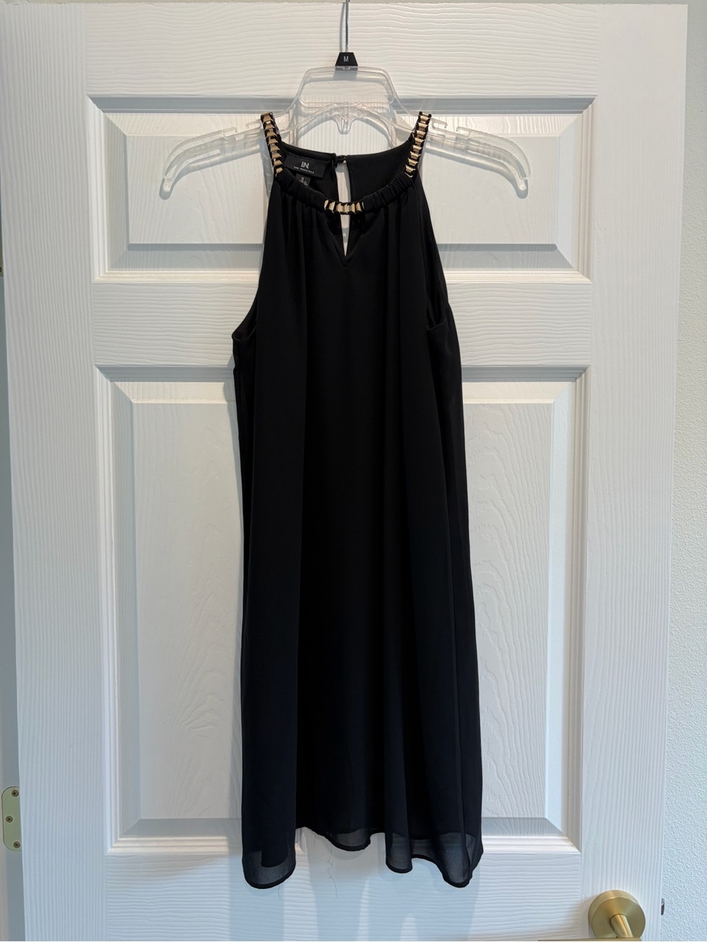 IN black dress